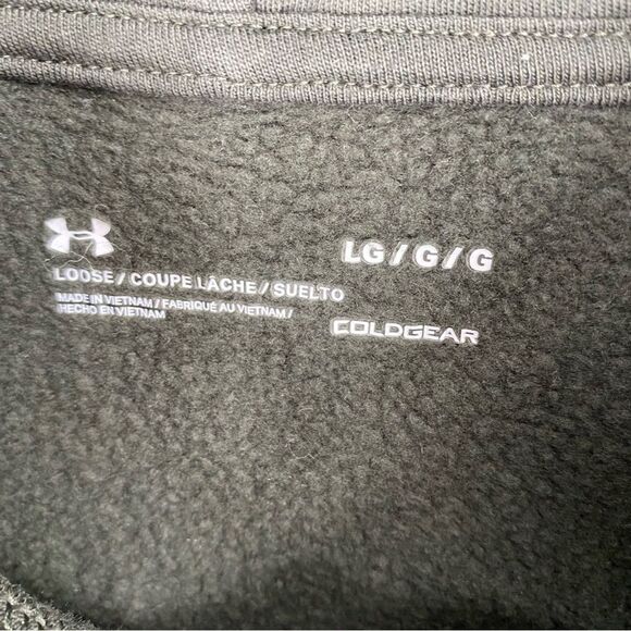 Under Armour Coldgear Men's Olive and Gray Hoodie Fleece Lined size L - Picture 2 of 3